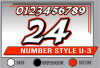 PRINTED NUMBER SET U-3